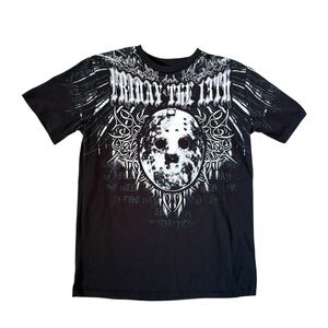 Men’s Medium Friday The 13th Gothic Print Graphic Crew Neck T-Shirt